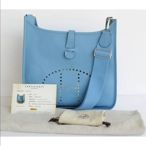 HERMÈS EVELYNE III GM. BLUE